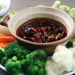 Rau luộc mắm kho quẹt
